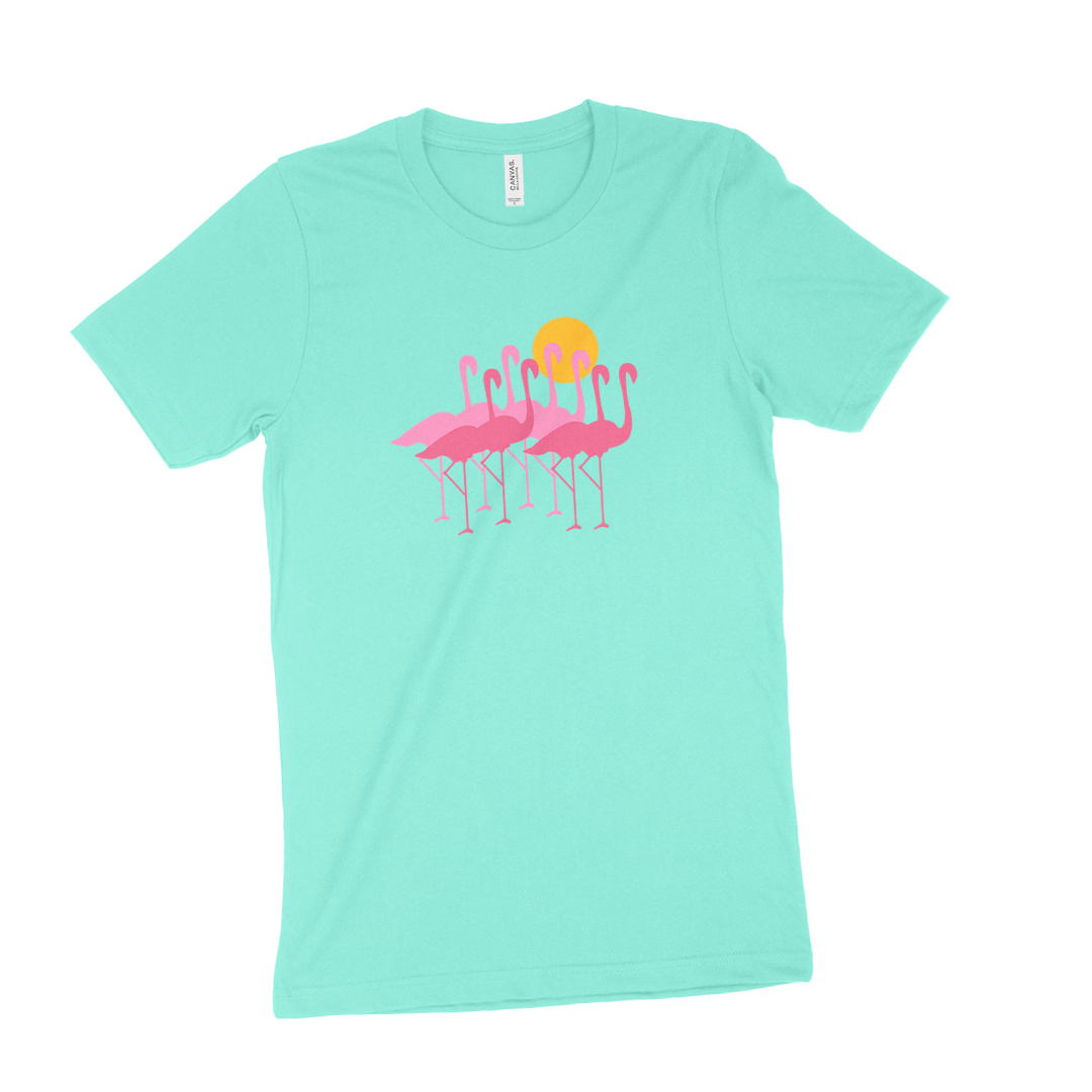 Flamingo Sunset Mint Tee — Lula's Empanadas